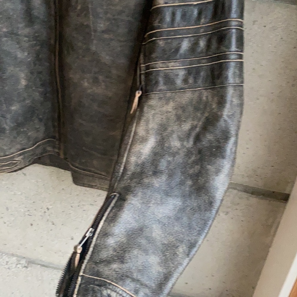 Motorcycle Jacket Power Trip Mens Leather - Picture 6 of 7